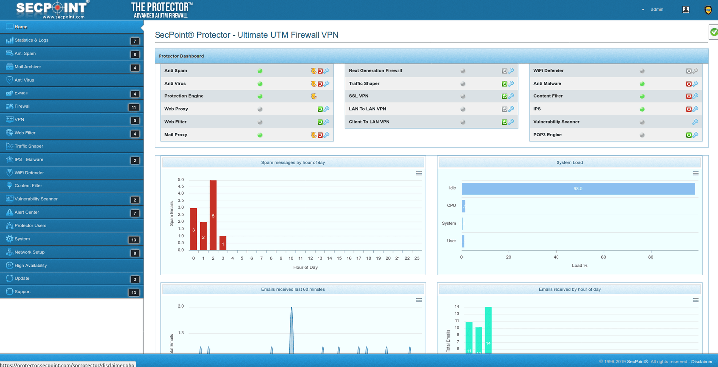SecPoint Protector P9 - 10 Users Firewall Appliance (3 Year License) - SecPoint