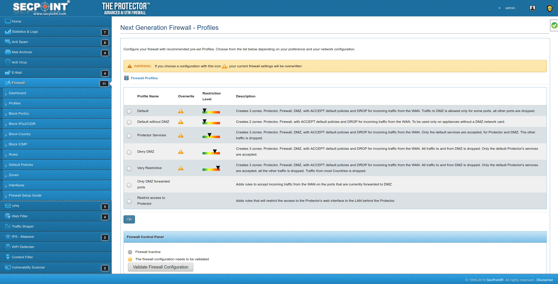 SecPoint Protector P9 - 10 Users Firewall Appliance (1 Year License) - SecPoint