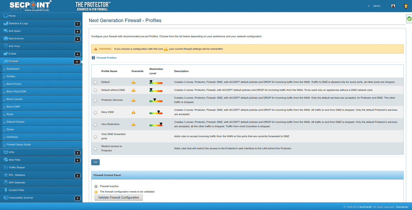SecPoint Protector P9 - 10 Users Firewall Appliance (3 Year License) - SecPoint